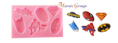 Avengers & DC Comic silicone mould (Spiderman, Batman, Captain America, Superman)