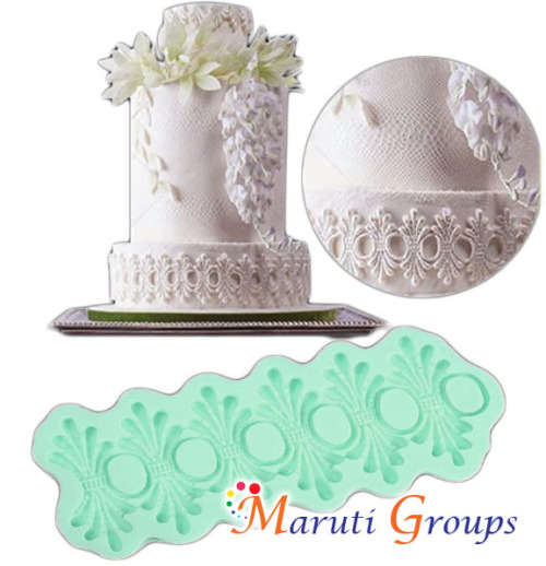 Curls Border silicone mould