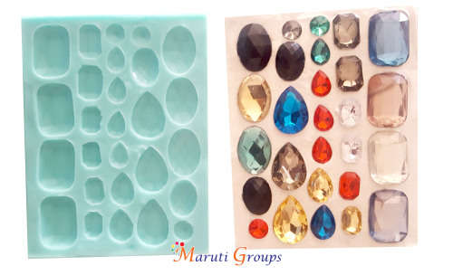 Gem silicone fondant mould 13cm x 10cm