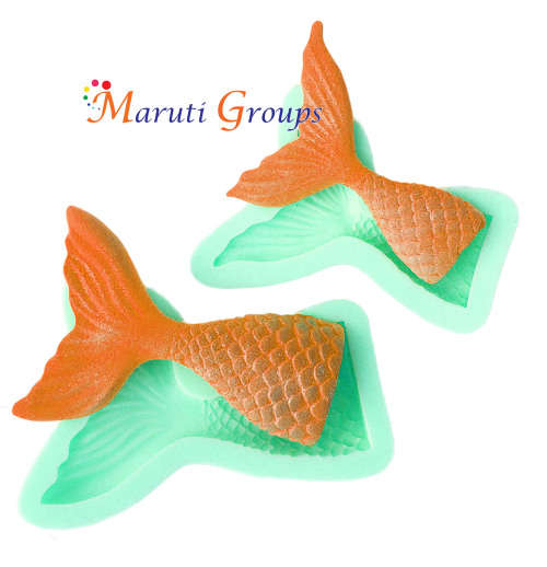 2pc Mermaid Tail Silicone Mould - Small Size -  9.5cm x7.5cm / Big size - 11.7cm x8.1cm