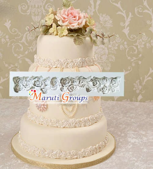 Roses flowerly strip Silicone mould