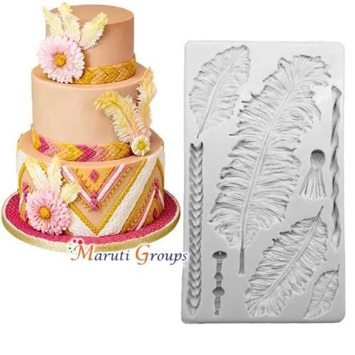 Feathers silicone mould -20.7 x 11.7cm