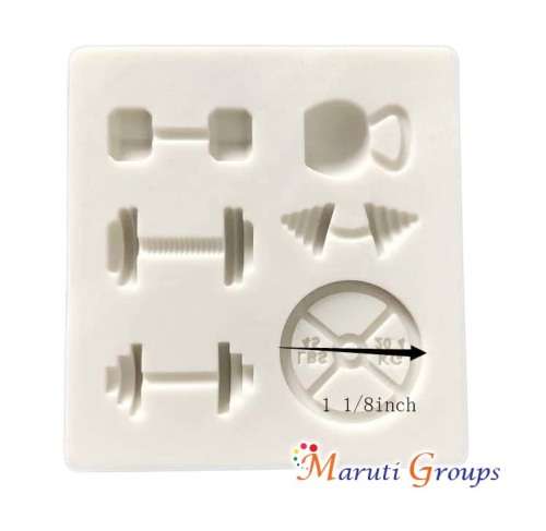 Small weights gym Dumbbell silicone mould 8cm x 8.5cm