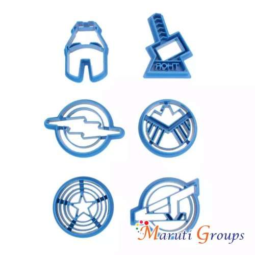 6pcs set Super Hero The Avengers Cookie Cutter (Thor Iron Man The Flash Captain America)