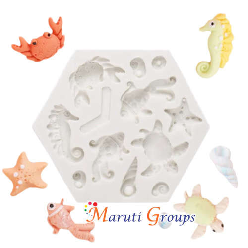 Sea Animals ( Seahorse , Fish,Starfish,Shell) Silicone Mould
