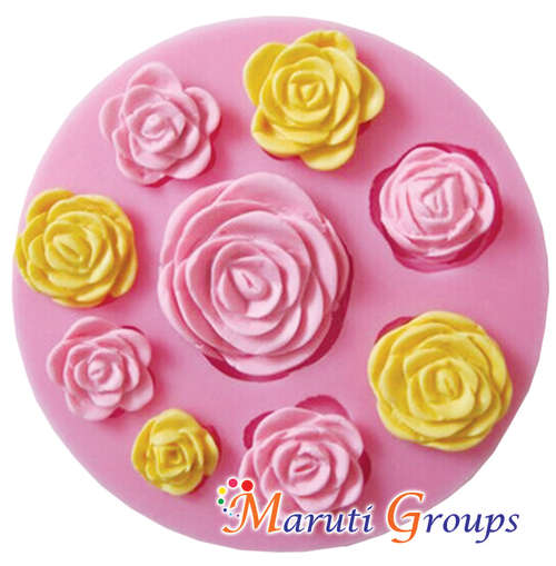 9 Roses Flower silicone mould
