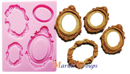 Princess Mirror Frame Silicone fondant mould