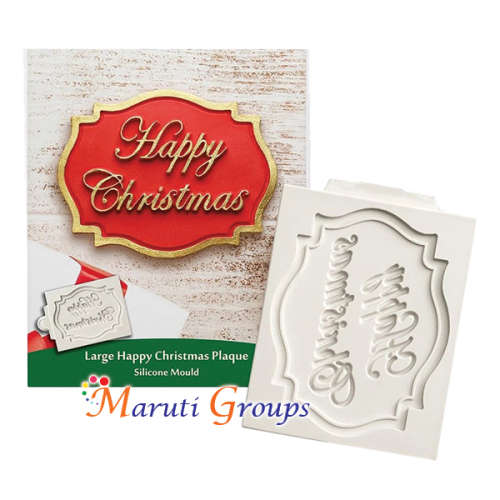 Happy Christmas silicone mould -11cm x9cm