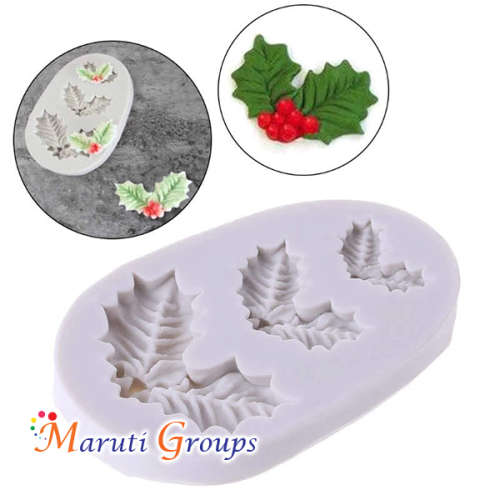 Christmas leaves silicone mould