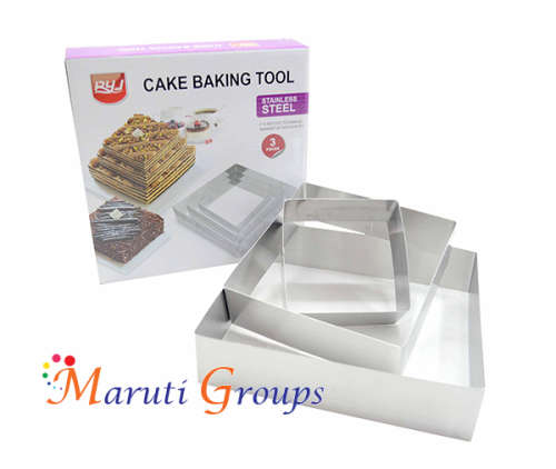 3pc Square cake pan set. (cookie cutter) 10cm,15cm,20cm