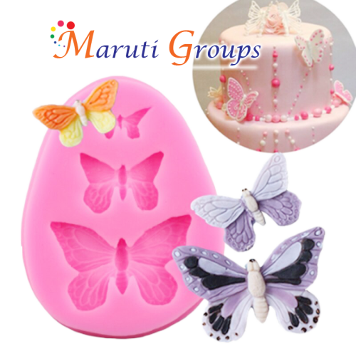 3 Butterfly silicone fondant mould - Size:7.1cm*0.7cm