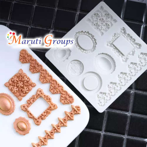 Brooch Frame Scroll silicone mould