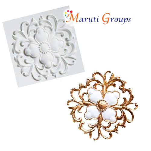 Flowerly Craft / Craft / Brooch / Frame Border silicone mould / Scrolls Border silicone mould