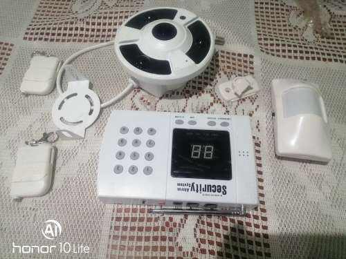 Gsm alarm and panoramic camera combo