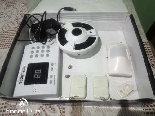 Gsm alarm and panoramic camera combo