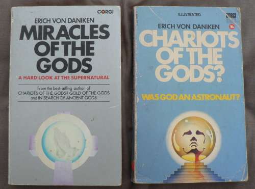 2 x books by Erich von Daniken