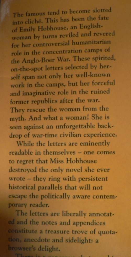 Boer War letters by Emily Hobhouse(Anglo-Boer war)