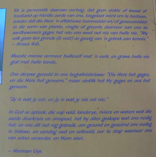 God se apteek deur Herman Uys(deel I)
