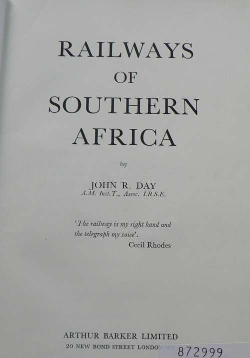 Railways of Southern Africa by J.R. Day
