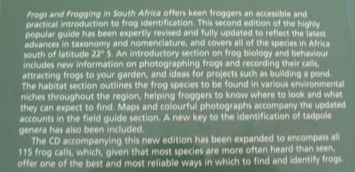 Frogs and frogging in South Africa by Carruthers and du Preez(includes CD with frog calls)