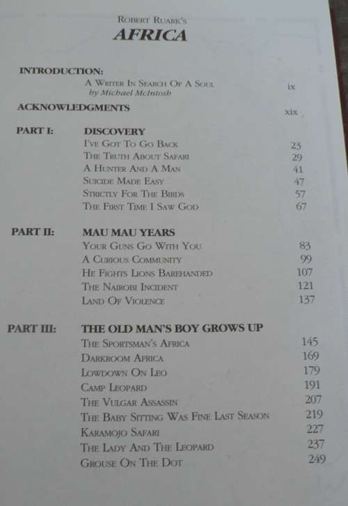 Robert Ruark`s Africa (African hunting)