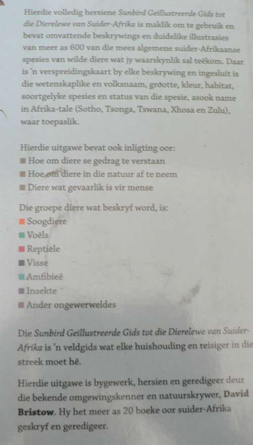 Gids tot die dierelewe van Suider-Afrika(pragtig geillustreerde natuurgids in Afrikaans)