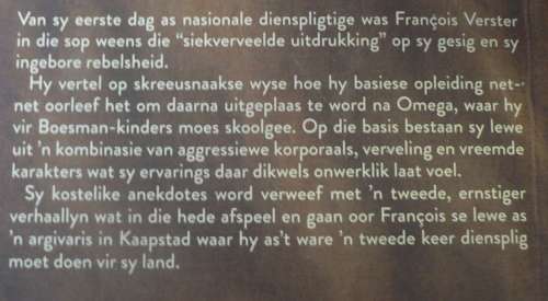 Omega, oor en uit deur Francois Verster(diensplig ervarings)