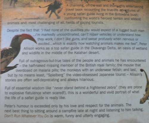 Don`t run whatever you do by Peter Allison(adventures as a safari guide)
