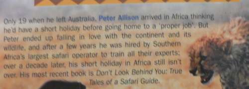 Don`t run whatever you do by Peter Allison(adventures as a safari guide)