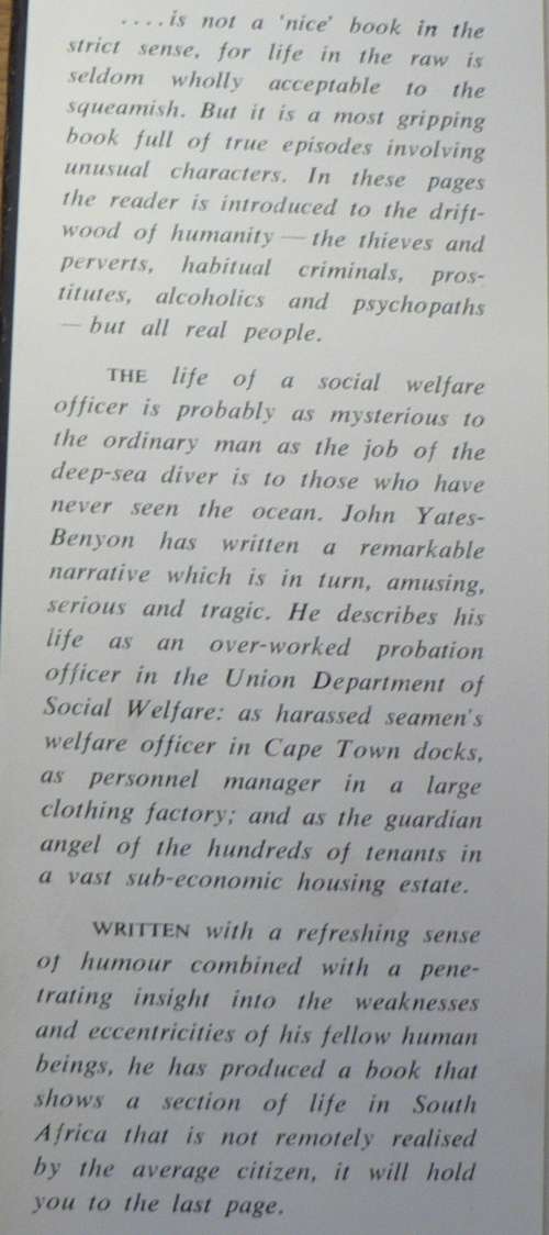 The Weak and the Wicked by John Yates-Benyon(social problems in the old Cape)