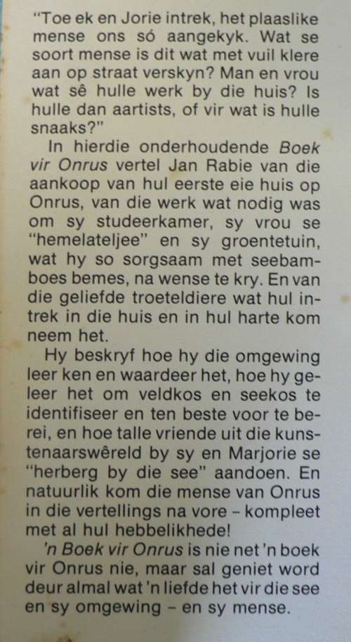 `n Boek vir Onrus deur Jan Rabie(pragtige Overberg kontreigeskiedenis.)