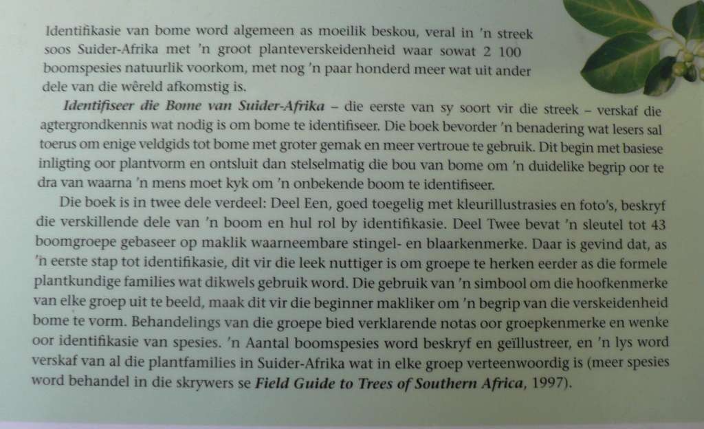 Identifiseer die bome van Suider-Afrika deur Piet en Braam van Wyk