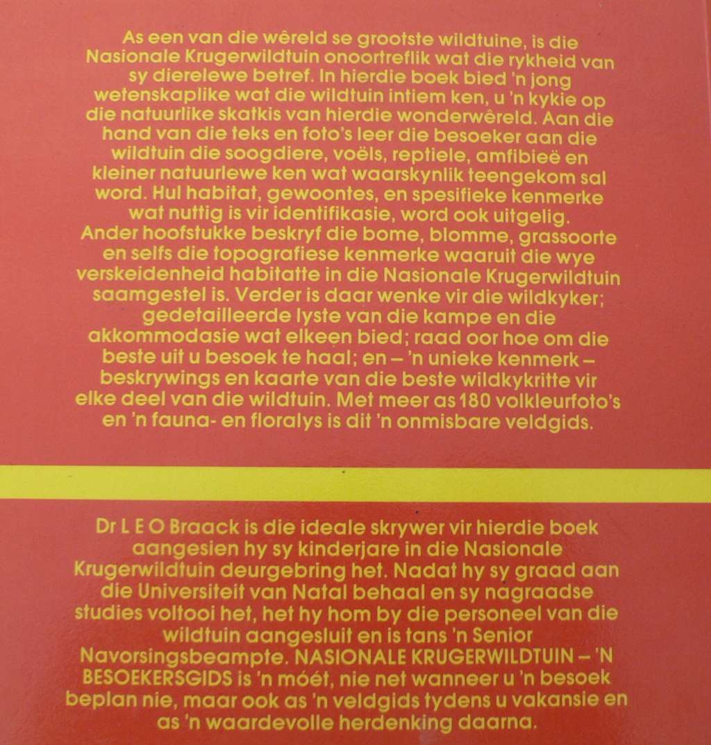 Boskonsert, stories van `n wildtuingesin deur Kobie Kruger plus `n Kruger gids in Afrikaans(2 boeke)