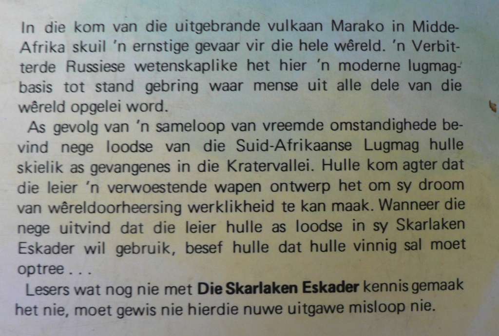 Die Skarlaken Eskader deur W.A. de Klerk(vliegverhaal vir die jeug)