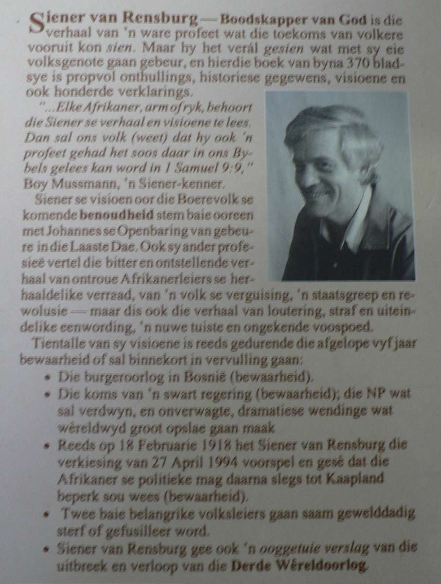 Siener van Rensburg, boodskapper van God deur Adriaan Snyman