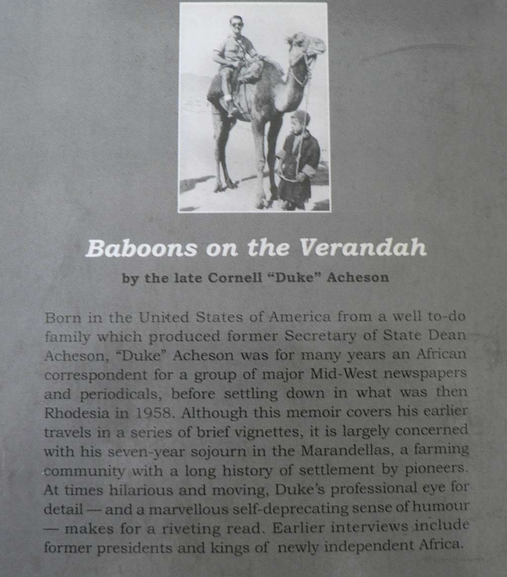 Baboons on the veranda by C.W. `Duke` Acheson(Rhodesiana)