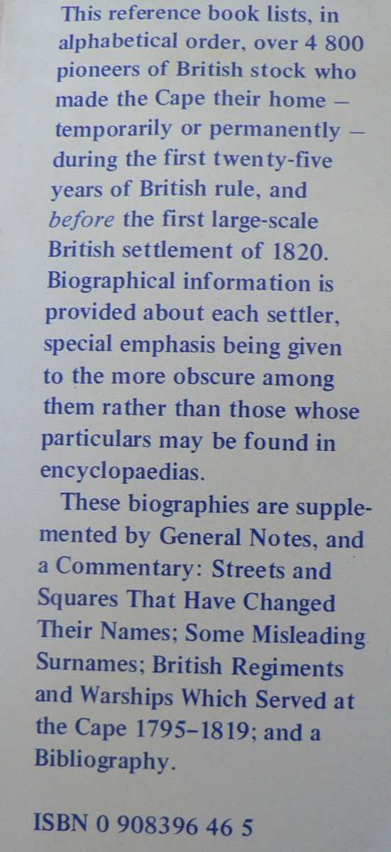 British residents at the Cape 1795-1819 by Peter Philip(reading copy only)