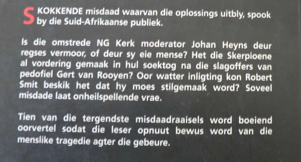 Riller in die raaisel deur Chris Karsten(Afrikaans ware misdaad)