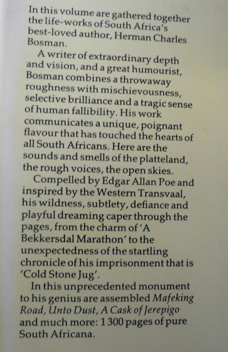 The collected works of Herman Charles Bosman (in 1 large volume)