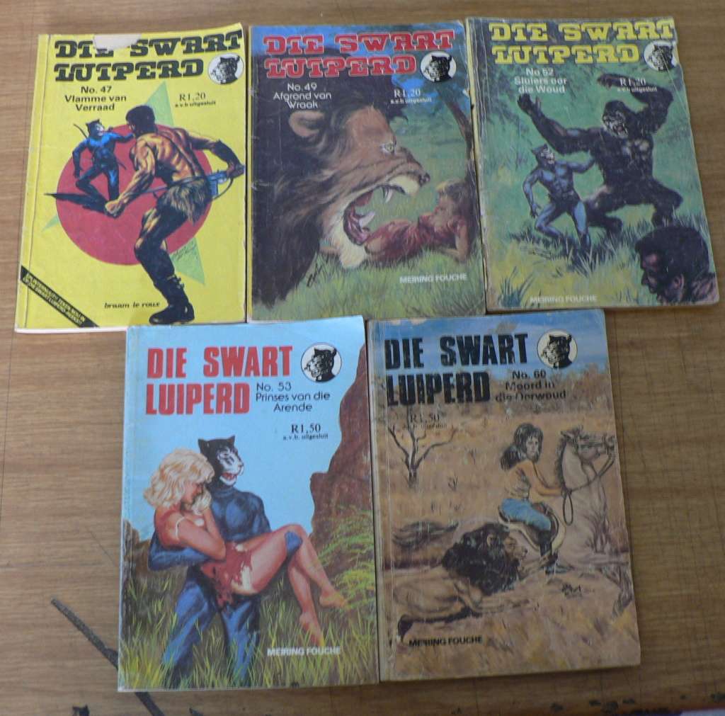 5 x Die Swart Luiperd-reeks deur Braam le Roux of Meiring Fouche(Sirkel-lot 6)