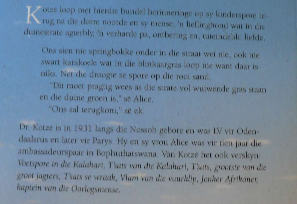 Kalahari-kind en Voetspore in die Kalahari deur Willem D. Kotze (2 x Suidwes-Afrika kontreiboeke)