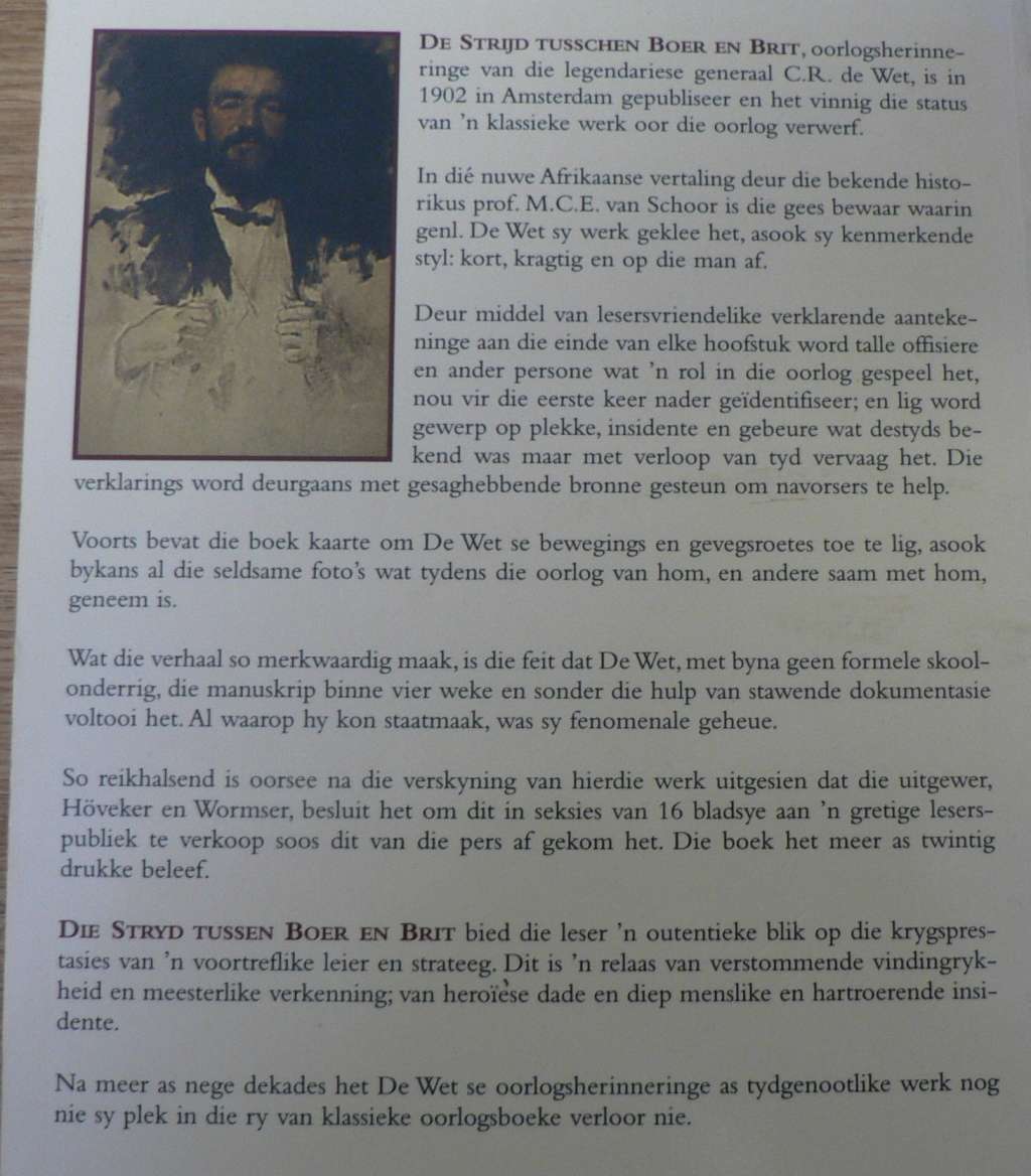 Die stryd tussen Boer en Brit deur C.R. de Wet(Anglo-Boereoorlog)