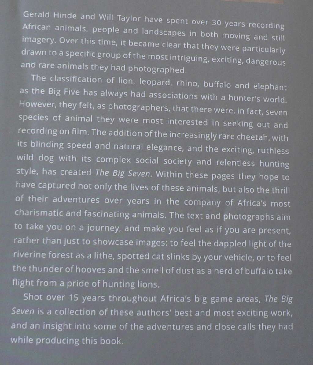 The Big Seven, adventures in search of Africa's iconic species(signed)