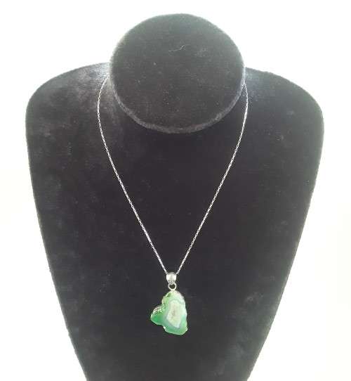 Sterling silver and natural jade pendant with 925 chain.  Stunning!!!