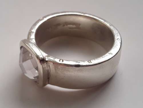 Quality!!! Designer `Thomas Sabo` cushion cut sterling silver ring. Size: M