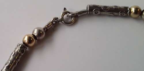 Vintage sterling silver bead bracelet. Stamped: 925