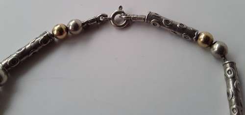 Vintage sterling silver bead bracelet. Stamped: 925