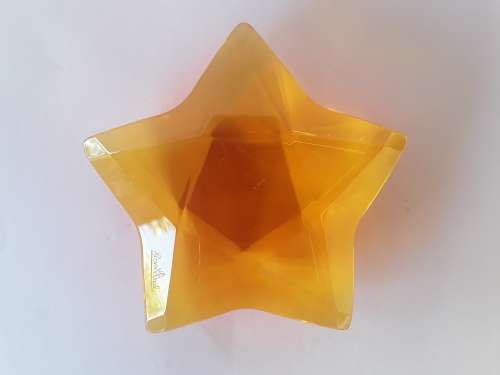 Vintage Rosenthal amber crystal paperweight.