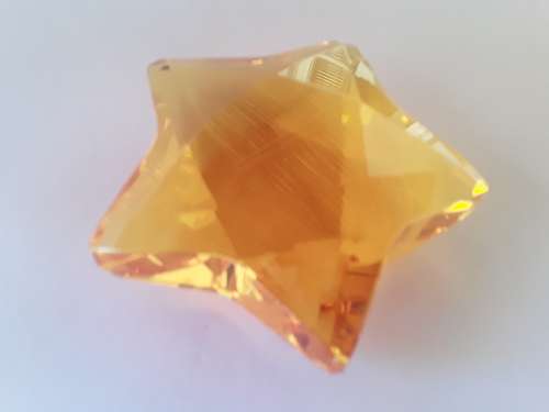 Vintage Rosenthal amber crystal paperweight.