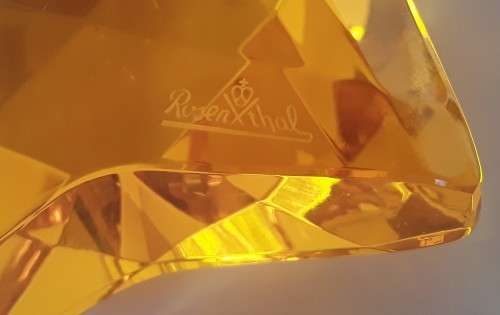 Vintage Rosenthal amber crystal paperweight.
